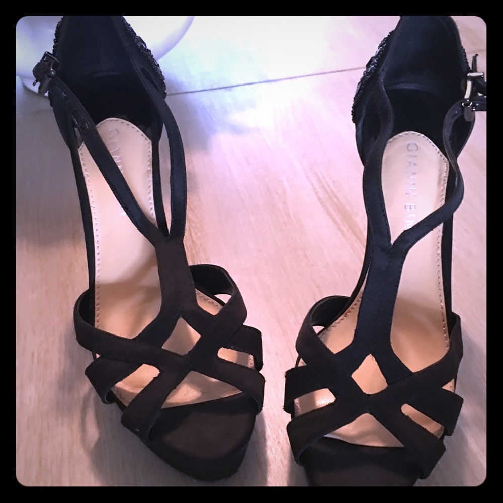 Platform heels with rhinestones